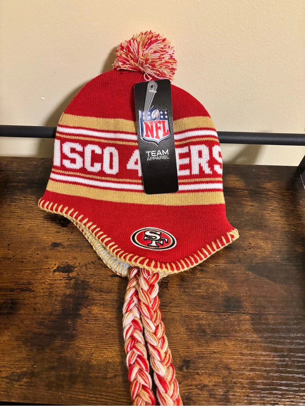 Kids Red Knit Pom Pom Hat